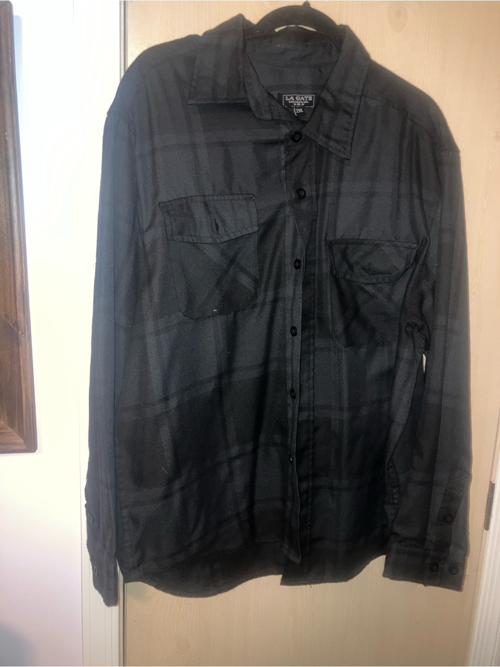 LaGate US collection men’s 2XL Black Button-Up Jacket Shirt